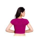 Women's Stretchable Readymade Blouse Cotton Lycra (Size-Free Size ,Neck Type-Designer)