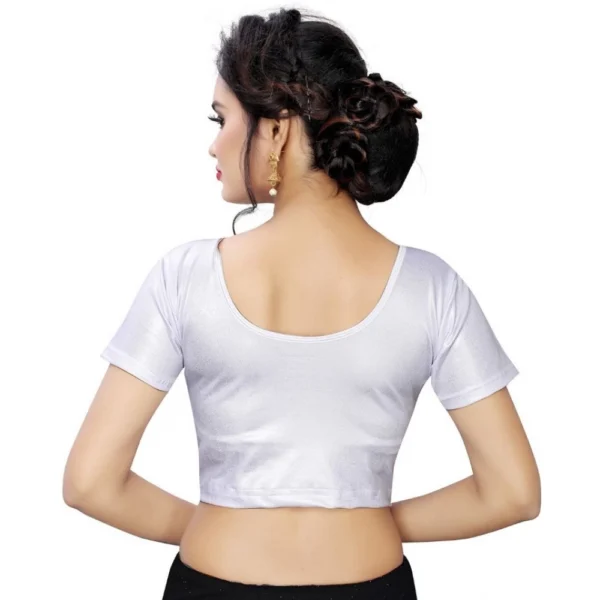 Women's Stretchable Readymade Blouse Cotton Lycra (Size-Free Size ,Neck Type-Round)