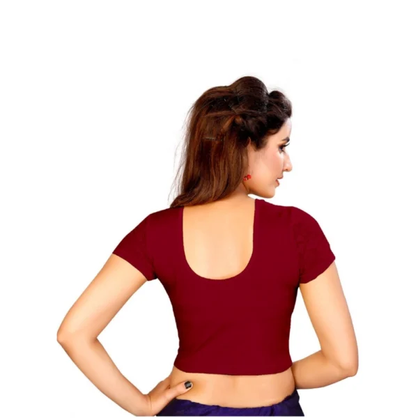 Women's Stretchable Readymade Blouse Cotton Lycra (Size-Free Size ,Neck Type-Round)