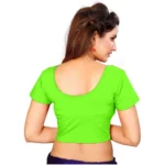 Women's Stretchable Readymade Blouse Cotton Lycra (Size-Free Size ,Neck Type-Round)
