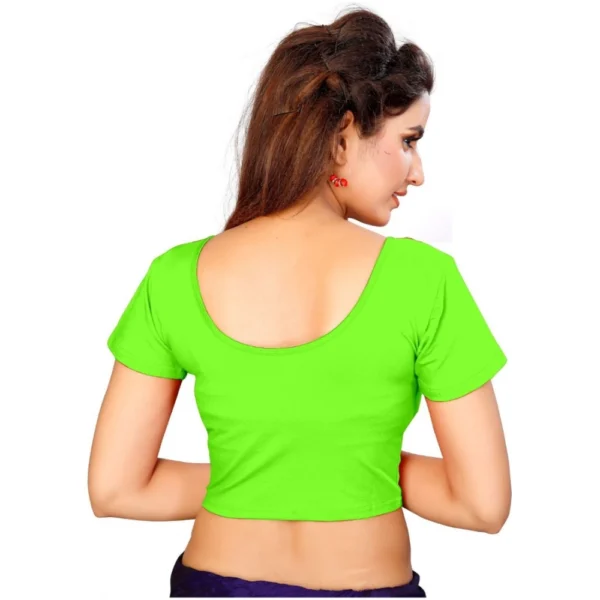 Women's Stretchable Readymade Blouse Cotton Lycra (Size-Free Size ,Neck Type-Round)
