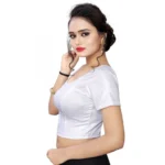 Women's Stretchable Readymade Blouse Cotton Lycra (Size-Free Size ,Neck Type-Round)