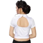 Women's Stretchable Readymade Blouse Cotton Lycra (Size-Free Size ,Neck Type-Collar)