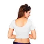 Women's Stretchable Readymade Blouse Cotton Lycra (Size-Free Size ,Neck Type-Round)