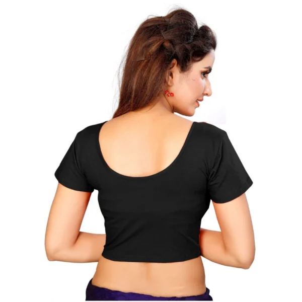 Women's Stretchable Readymade Blouse Cotton Lycra (Size-Free Size ,Neck Type-Round)