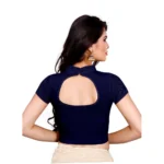 Women's Stretchable Readymade Blouse Cotton Lycra (Size-Free Size ,Neck Type-Collar)