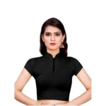 Women's Stretchable Readymade Blouse Cotton Lycra (Size-Free Size ,Neck Type-Collar)