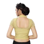 Women's Stretchable Readymade Blouse Cotton Lycra (Size-Free Size ,Neck Type-Collar)