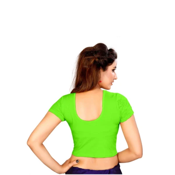 Women's Stretchable Readymade Blouse Cotton Lycra (Size-Free Size ,Neck Type-Round)