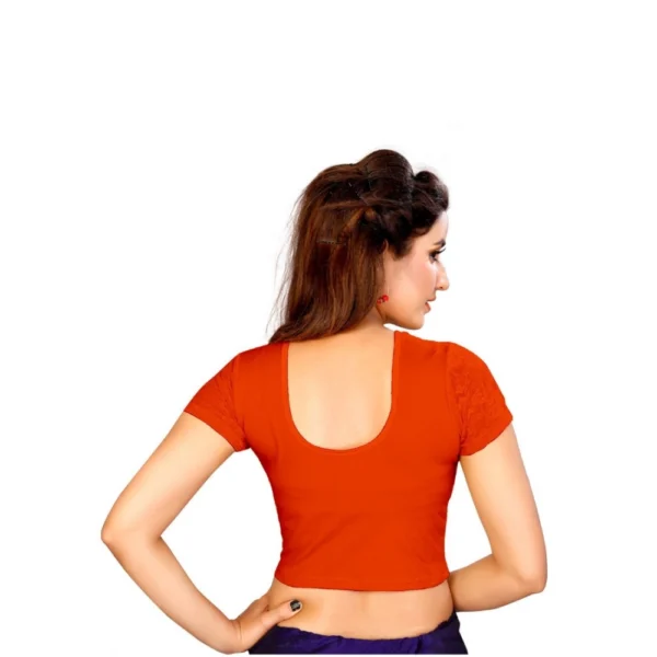 Women's Stretchable Readymade Blouse Cotton Lycra (Size-Free Size ,Neck Type-Round)