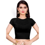 Women's Stretchable Readymade Blouse Cotton Lycra (Size-Free Size ,Neck Type-Round)