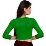 Women's Stretchable Readymade Blouse Cotton Lycra (Size-Free Size ,Neck Type-Round)
