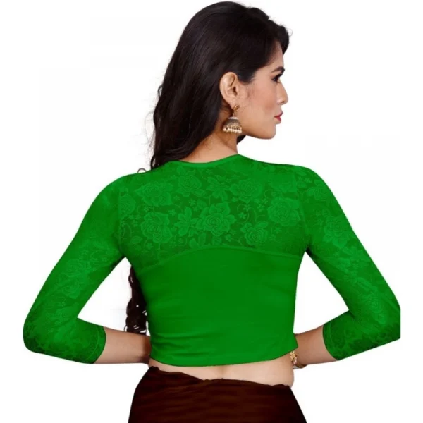Women's Stretchable Readymade Blouse Cotton Lycra (Size-Free Size ,Neck Type-Round)