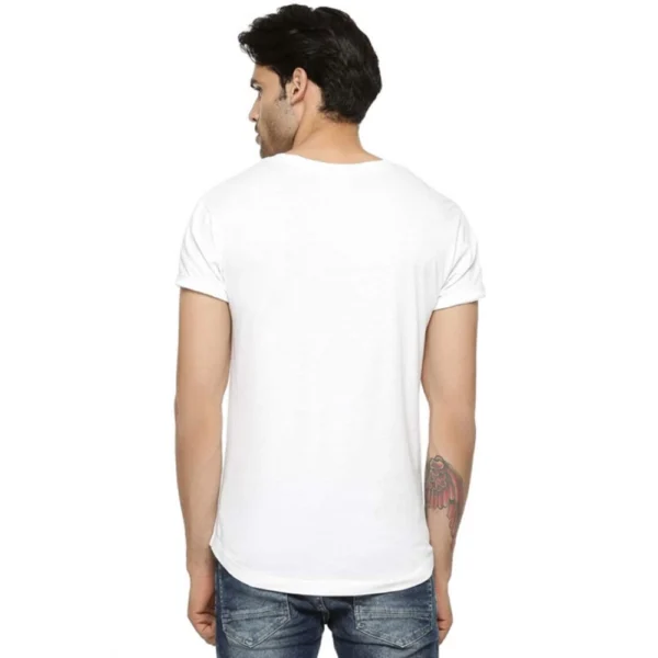 Unisex Half Sleeves American Flag Tshirts (Color:White, Material:Polyester)