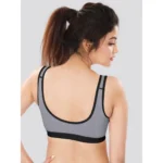 Dermawear Women's Sports Brassiere (Model: SB-1102, Color:Black&Grey, Material: 4D Stretch)