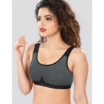 Dermawear Women's Sports Brassiere (Model: SB-1103, Color:Dark Grey, Material: 4D Stretch)