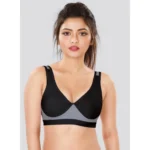 Dermawear Women's Sports Brassiere (Model: SB-1102, Color:Black&Grey, Material: 4D Stretch)
