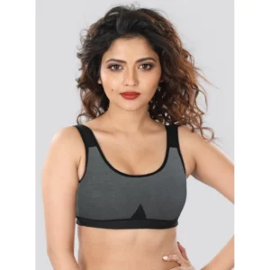Dermawear Women's Sports Brassiere (Model: SB-1103, Color:Dark Grey, Material: 4D Stretch)