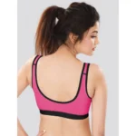 Dermawear Women's Sports Brassiere (Model: SB-1102, Color:Black&Pink, Material: 4D Stretch)