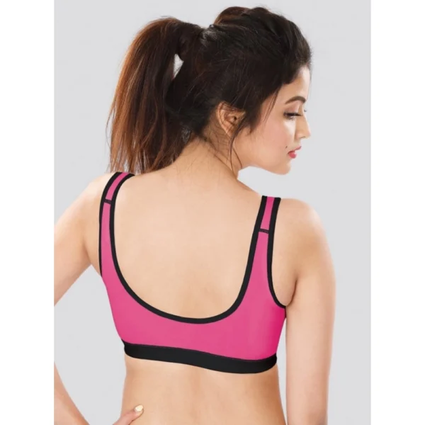 Dermawear Women's Sports Brassiere (Model: SB-1102, Color:Black&Pink, Material: 4D Stretch)