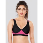 Dermawear Women's Sports Brassiere (Model: SB-1102, Color:Black&Pink, Material: 4D Stretch)