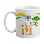 Generic Indian Flag Printed Ceramic Coffee Mug (Color: White, Capacity: 350ml)