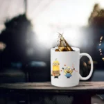 Generic Double Minions Printed Ceramic Coffee Mug (Color: White, Capacity: 350ml)