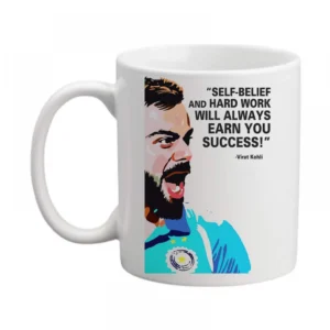 Generic Virat Kohli Agression Printed Ceramic Coffee Mug (Color: White, Capacity: 350ml)