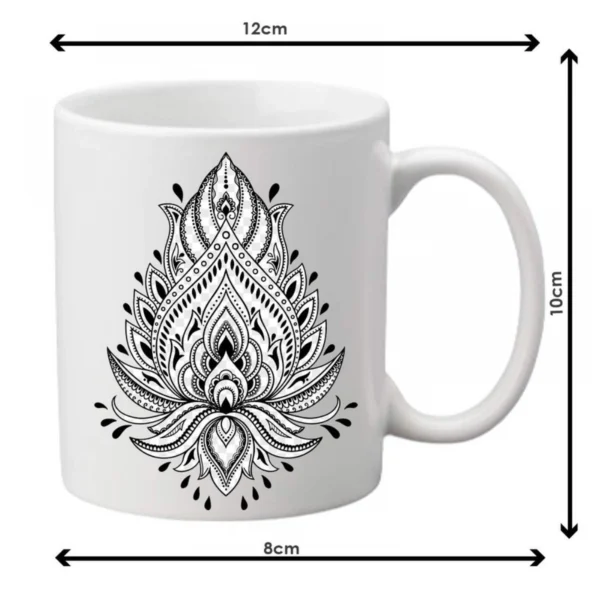 Generic Art Leaf design Printed Ceramic Coffee Mug (Color: White, Capacity: 350ml)