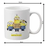Generic Triple Minions Printed Ceramic Coffee Mug (Color: White, Capacity: 350ml)