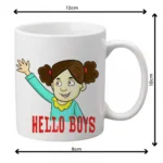 Generic Hello Boys Printed Ceramic Coffee Mug (Color: White, Capacity: 350ml)