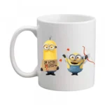 Generic Double Minions Printed Ceramic Coffee Mug (Color: White, Capacity: 350ml)