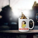 Generic Hayee Mai Mar Jawa Printed Ceramic Coffee Mug (Color: White, Capacity: 350ml)