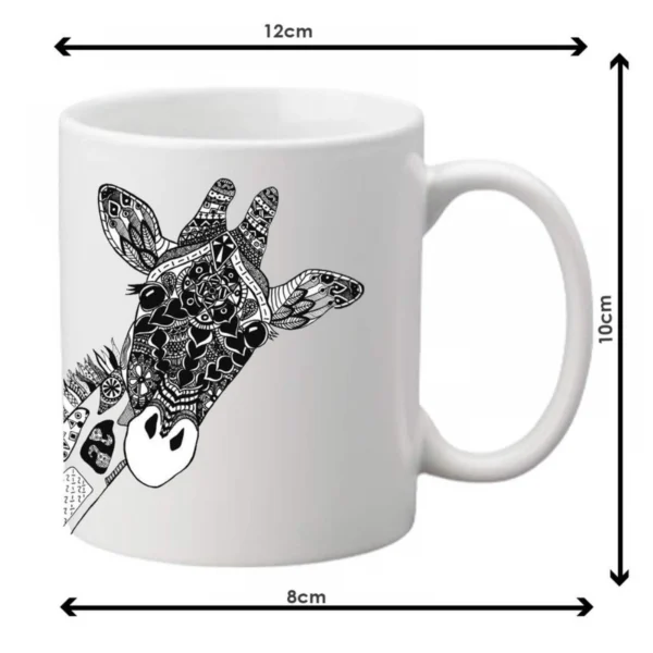Generic Giraffe Printed Ceramic Coffee Mug (Color: White, Capacity: 350ml)