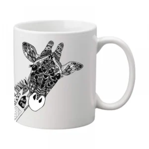 Generic Giraffe Printed Ceramic Coffee Mug (Color: White, Capacity: 350ml)