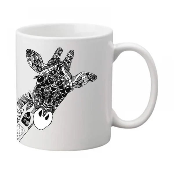 Generic Giraffe Printed Ceramic Coffee Mug (Color: White, Capacity: 350ml)