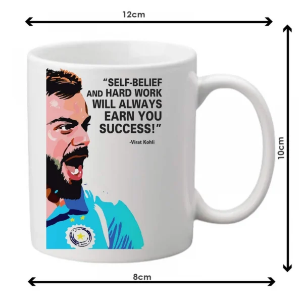 Generic Virat Kohli Agression Printed Ceramic Coffee Mug (Color: White, Capacity: 350ml)
