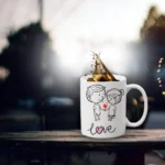 Generic Love Couple Printed Ceramic Coffee Mug (Color: White, Capacity: 350ml)
