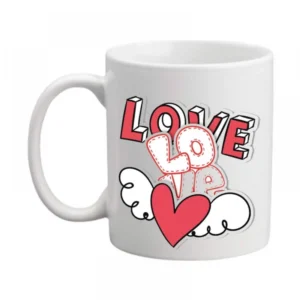 Generic Love Hands Printed Ceramic Coffee Mug (Color: White, Capacity: 350ml)
