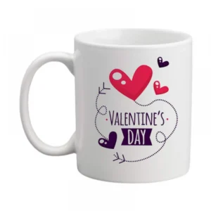 Generic Valentine's Day Printed Ceramic Coffee Mug (Color: White, Capacity: 350ml)