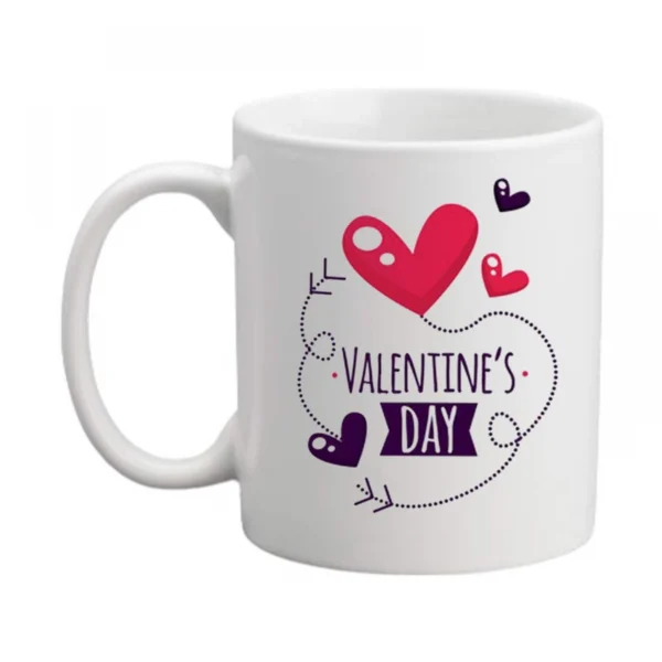Generic Valentine's Day Printed Ceramic Coffee Mug (Color: White, Capacity: 350ml)