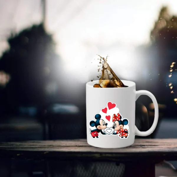 Generic Mickey love GF Printed Ceramic Coffee Mug (Color: White, Capacity: 350ml)