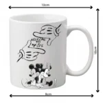 Generic Mickey Mouse Stensil Design Printed Ceramic Coffee Mug (Color: White, Capacity: 350ml)