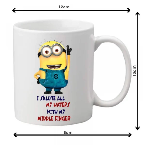 Generic Minion I salute Printed Ceramic Coffee Mug (Color: White, Capacity: 350ml)
