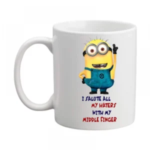 Generic Minion I salute Printed Ceramic Coffee Mug (Color: White, Capacity: 350ml)