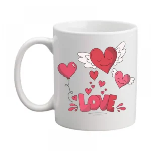 Generic Love Valentine Printed Ceramic Coffee Mug (Color: White, Capacity: 350ml)