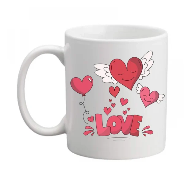 Generic Love Valentine Printed Ceramic Coffee Mug (Color: White, Capacity: 350ml)