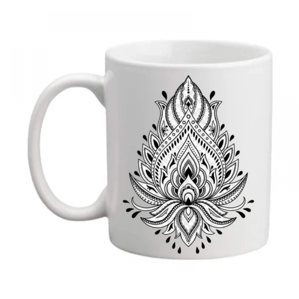 Generic Art Leaf design Printed Ceramic Coffee Mug (Color: White, Capacity: 350ml)