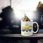Generic Triple Minions Printed Ceramic Coffee Mug (Color: White, Capacity: 350ml)