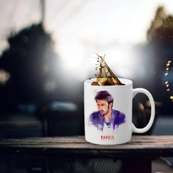 Generic Ranbir Kapoor Printed Ceramic Coffee Mug (Color: White, Capacity: 350ml)